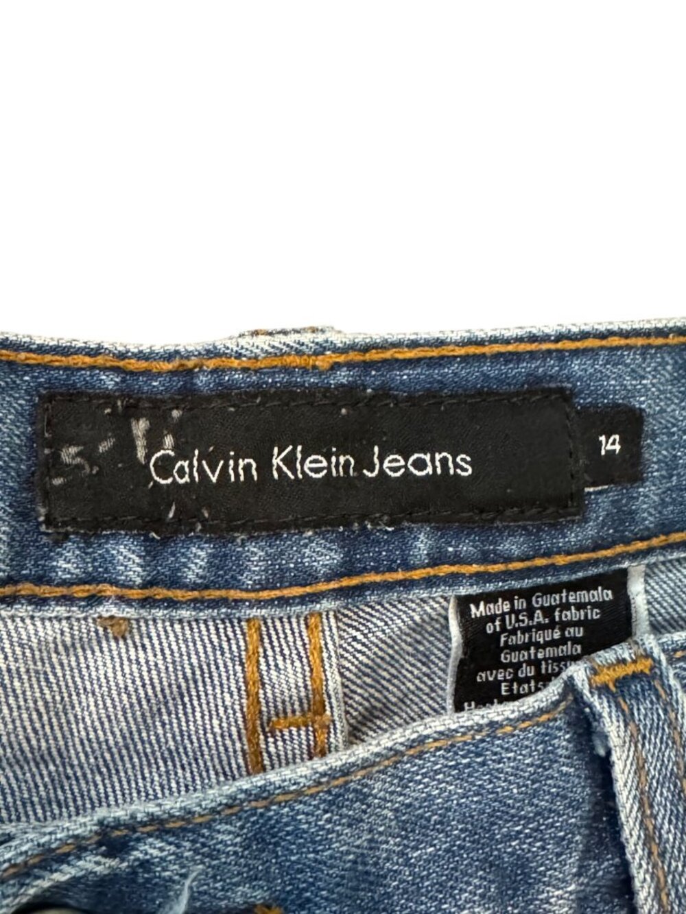 Calvin Klein Womens Flare Jeans Size 14 Distressed Hem Medium Wash Denim - Picture 2 of 5
